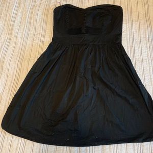 Black strapless mini dress